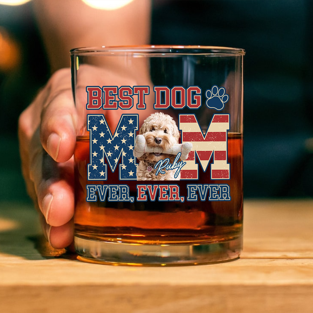 Custom Photo Best Dog Dad Ever Ever Ever Dog Whiskey Glass Gift For Father's Day, Birthday Gifts HO82 893934