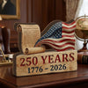 America 250th Anniversary 1776-2026 Wooden Block Patriotic USA Flag Shelf Decoration HA75 920876