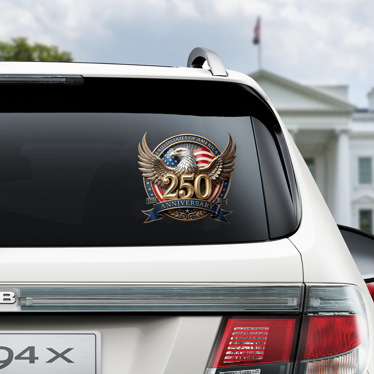 Eagles Flag USA 250th Anniversary Patriotic Car Window Decal Sticker LM32 899057