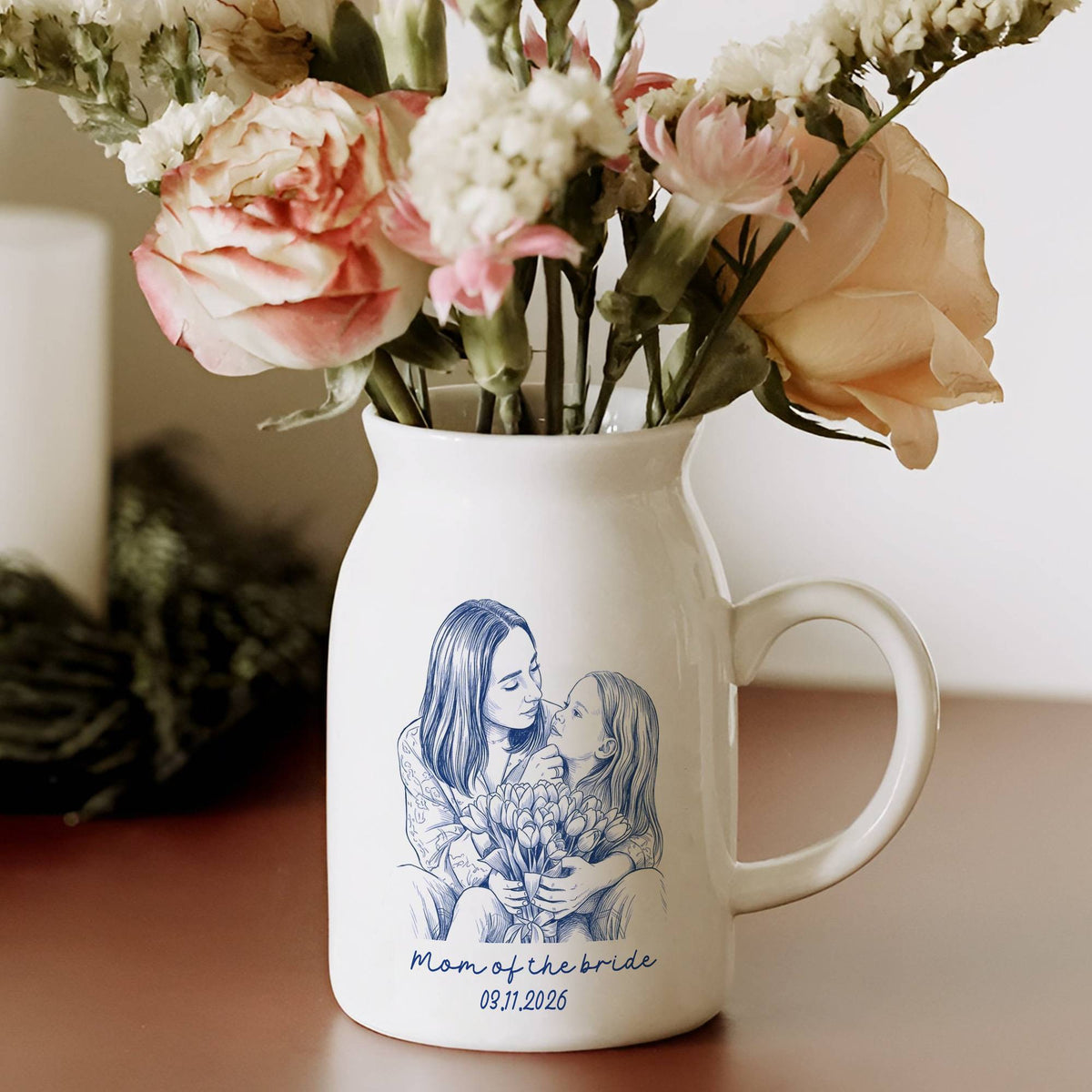 Custom Photo Mother of The Groom, Mother of the Bride Flower Vase - Gift For Mother's Day HO82 901832