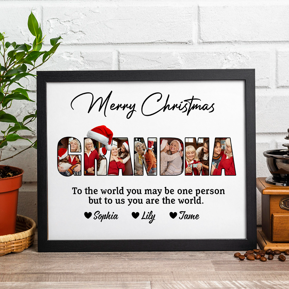 Custom Photo To Me You Are The World Merry Christmas Picture Frame Gift For Mom CH07 896222