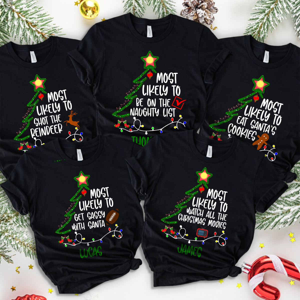 Custom Name Most Likely To Family Christmas Shirt TH10 896005