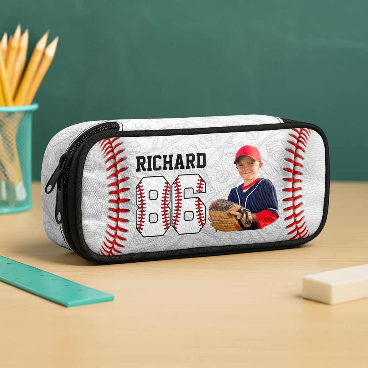 Custom Photo Baseball Lovers Pencil Case Personalized Back To School Gift CH07 896260