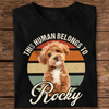 Custom Photo This Human Belongs To Dog & Cat Personalized Retro Dark Shirt CH07 896010