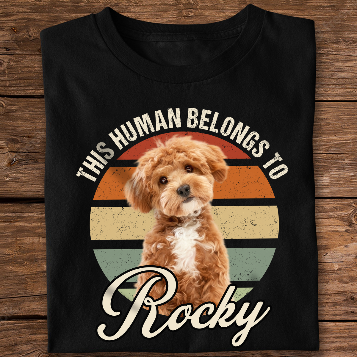 Custom Photo This Human Belongs To Dog & Cat Personalized Retro Dark Shirt CH07 896010