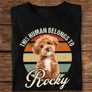 Custom Photo This Human Belongs To Dog & Cat Personalized Retro Dark Shirt CH07 896010