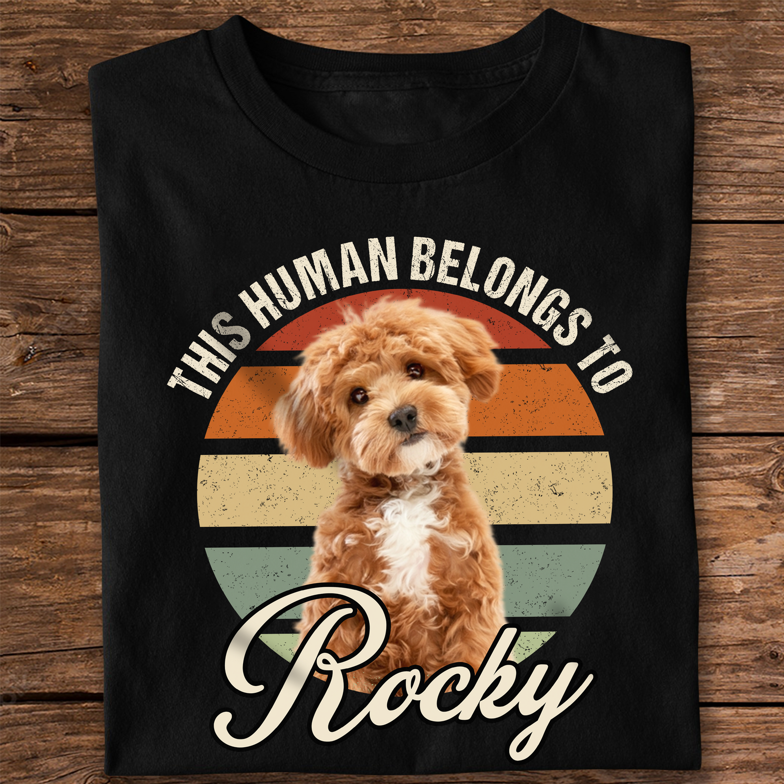 Custom Photo This Human Belongs To Dog & Cat Personalized Retro Dark Shirt CH07 896010