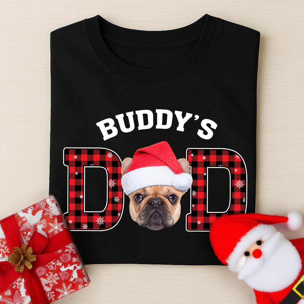 Custom Dog Cat Face Dark Shirt Christmas Gift For Dog Cat Lovers HO82 894398