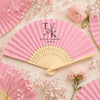 Custom Groom & Bride Name Bamboo Hand Fan Wedding Keepsake Gift CH07 180208
