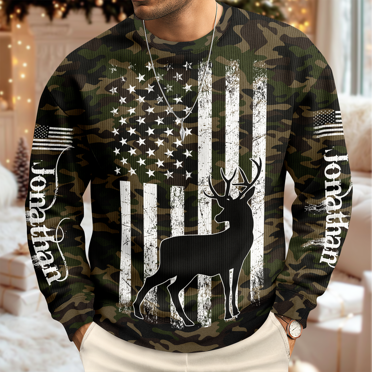 Personalized Custom Name Ugly Sweater For Hunter TH10 896495