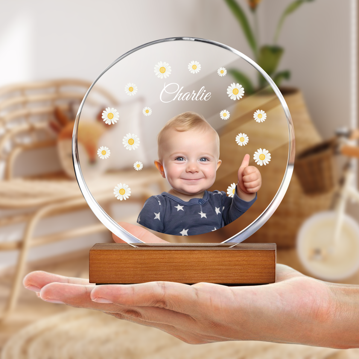 Custom Babys Photo First Round Acrylic Frame Block HO82 894158