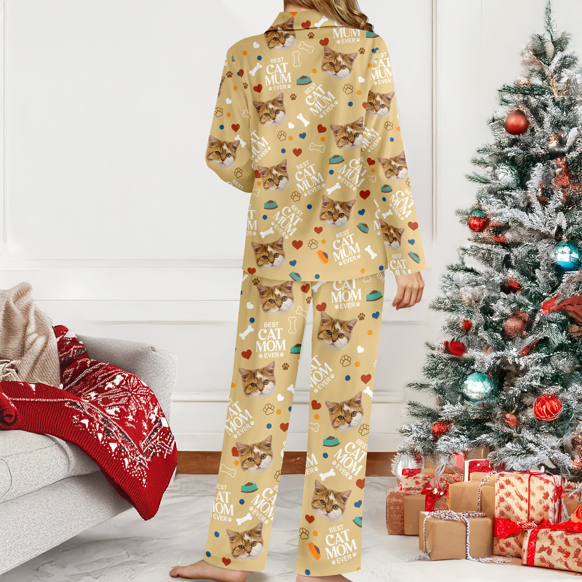 Custom Best Cat Mom Cat Dad Photo Personalized Pajamas Gift For Cat Lovers CH07 896526