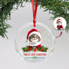 Custom Photo Cat First Christmas Glass Ornament HA75 897260