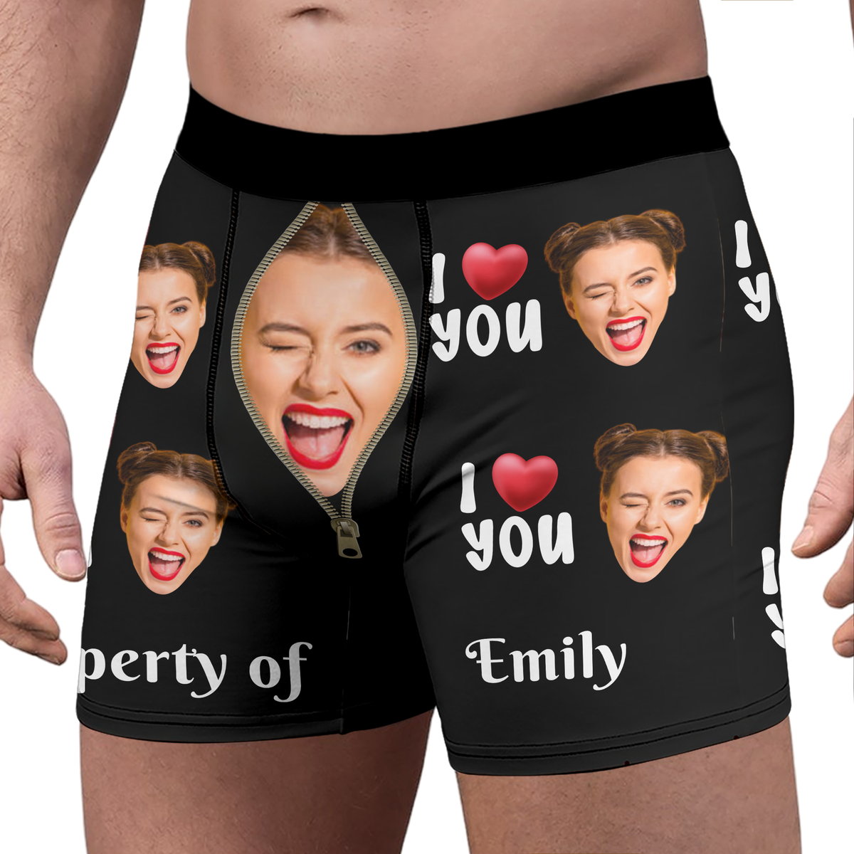 Custom Photo Property Of Her - Personalized Photo Men's Boxer Briefs HA75 898418