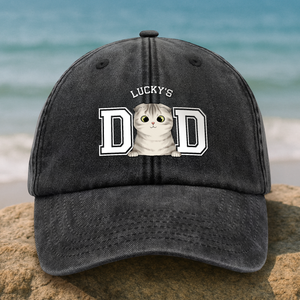 Personalized Dog Cat Dad Washed Denim Baseball Cap Gift For Father's Day HO82 893954
