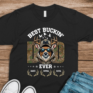 Hunter Dad Best Buckin' Dad With Kid's Name Dad Shirt Personalized Gift For Father's Day HO82 893804