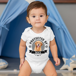Custom Dog Photo Protected By Human Baby Onesie For Dog Lovers LM32 895023