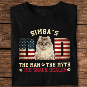 Custom Photo Cat - Cat's Dad The Man The Myth The Dealer American Flag Dad Shirt HA75 892442