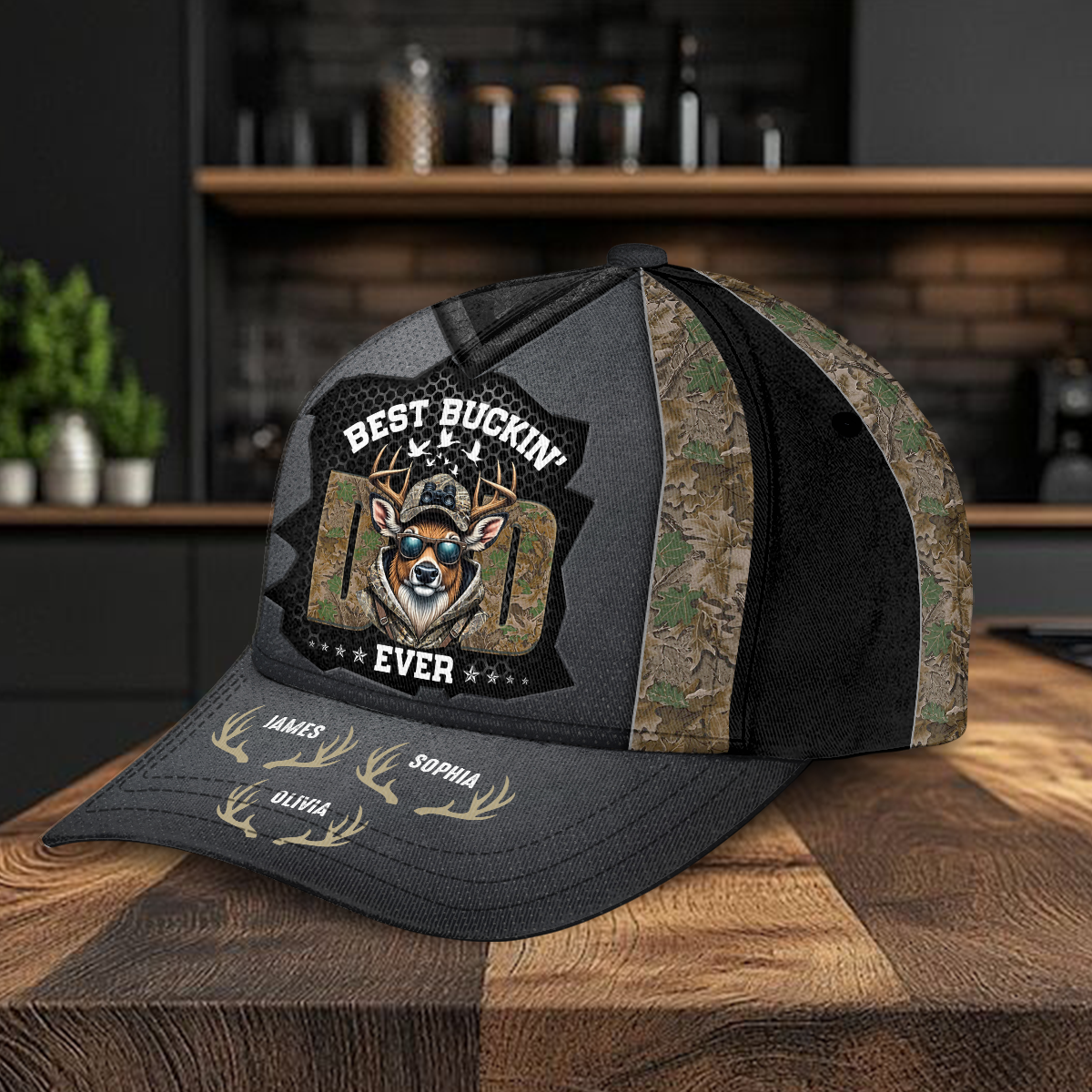 Custom Kids Name Hunter Dad Best Buckin' Dad Classic Cap Personalized Gift For Dad, Father's Day HO82 893900