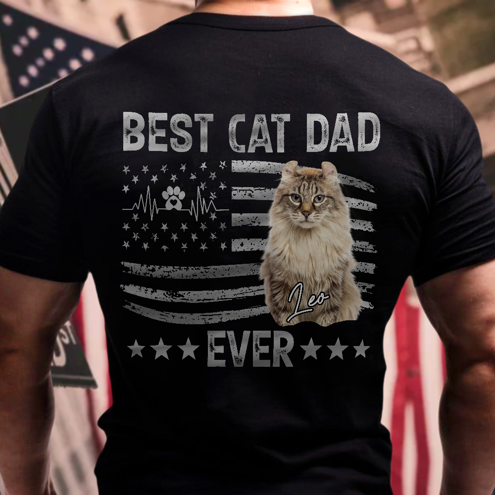 Custom Photo Best Dog And Cat Dad Ever Dark Shirt CH07 895888