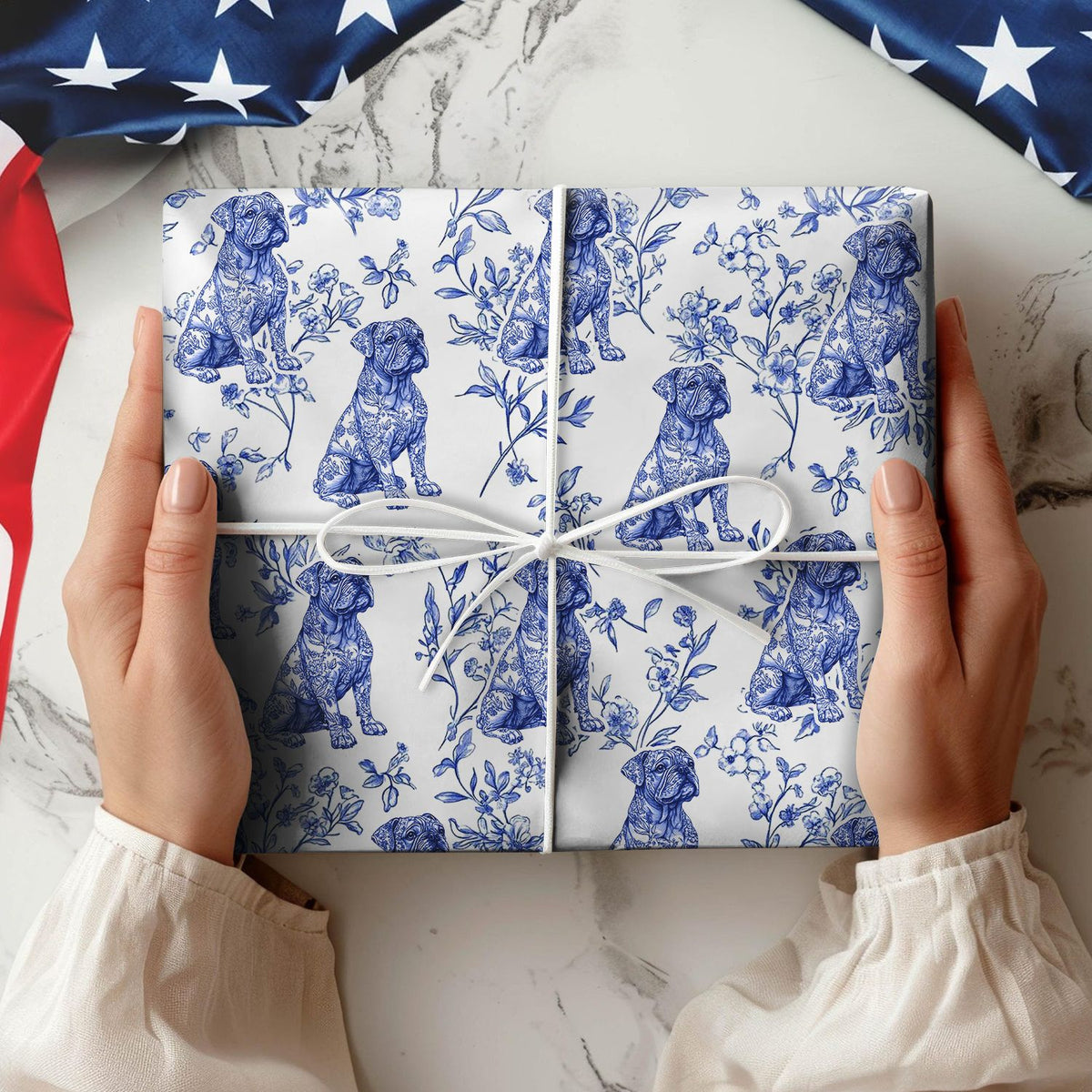 Dog Toile Fabri - Personalized Wrapping Paper Gift For Dog Lover CH07 896304