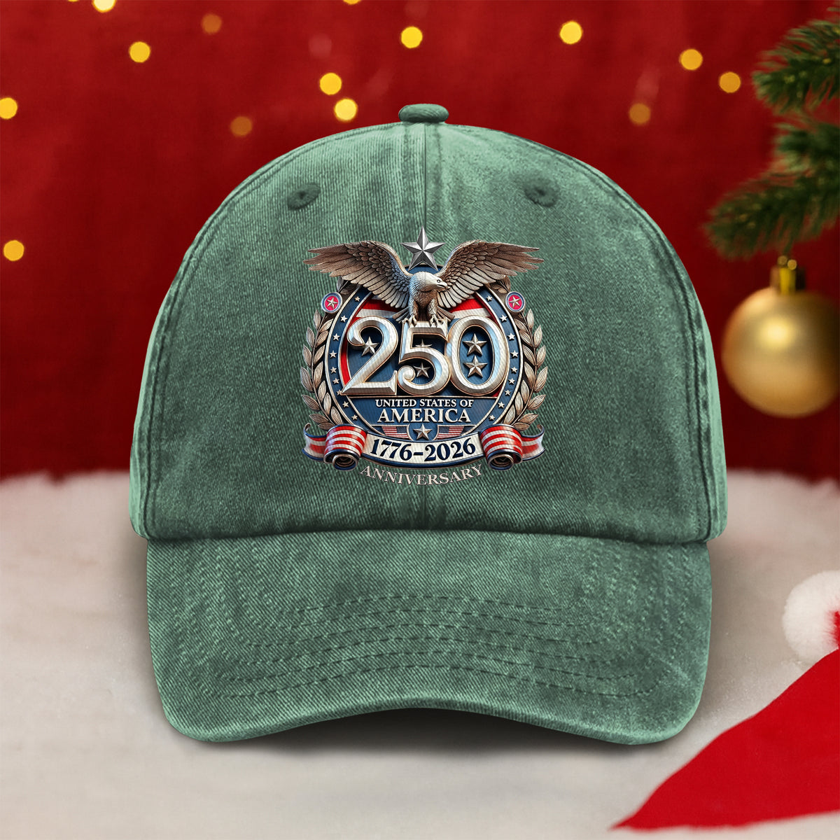 USA Eagles 250th Anniversary Semiquincentennial 1776-2026 Washed Denim Baseball Cap LM32 897785