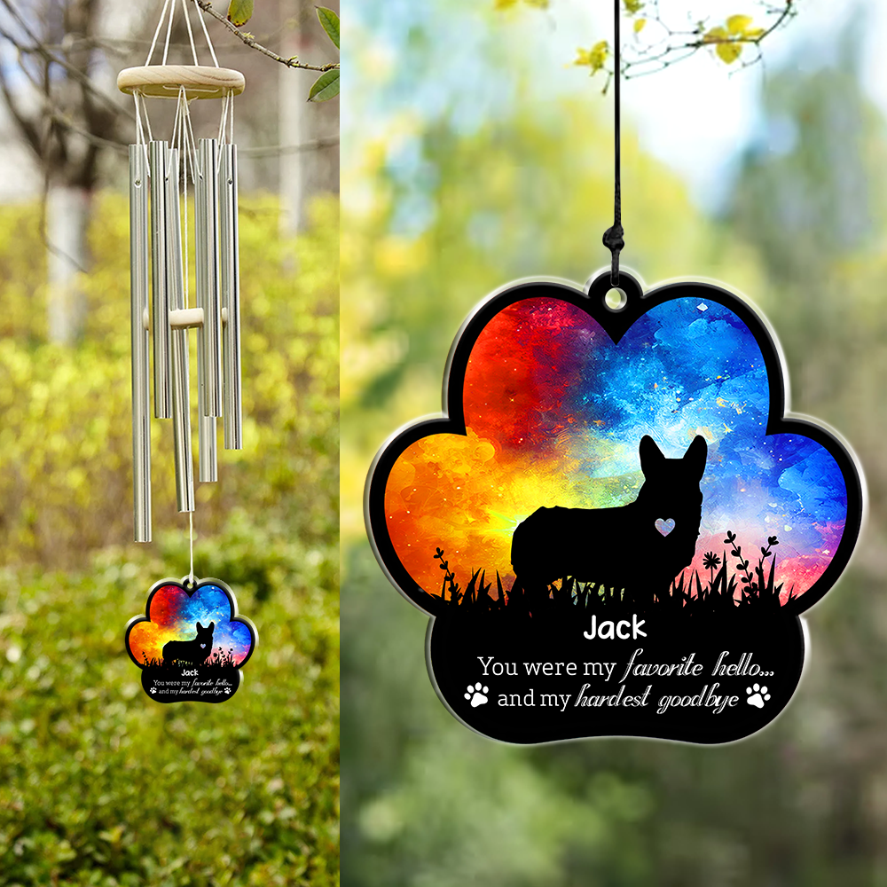 Custom Name And Dog Forever In My Heart Dog Memorial Acrylic Wind Chimes LM32 893763
