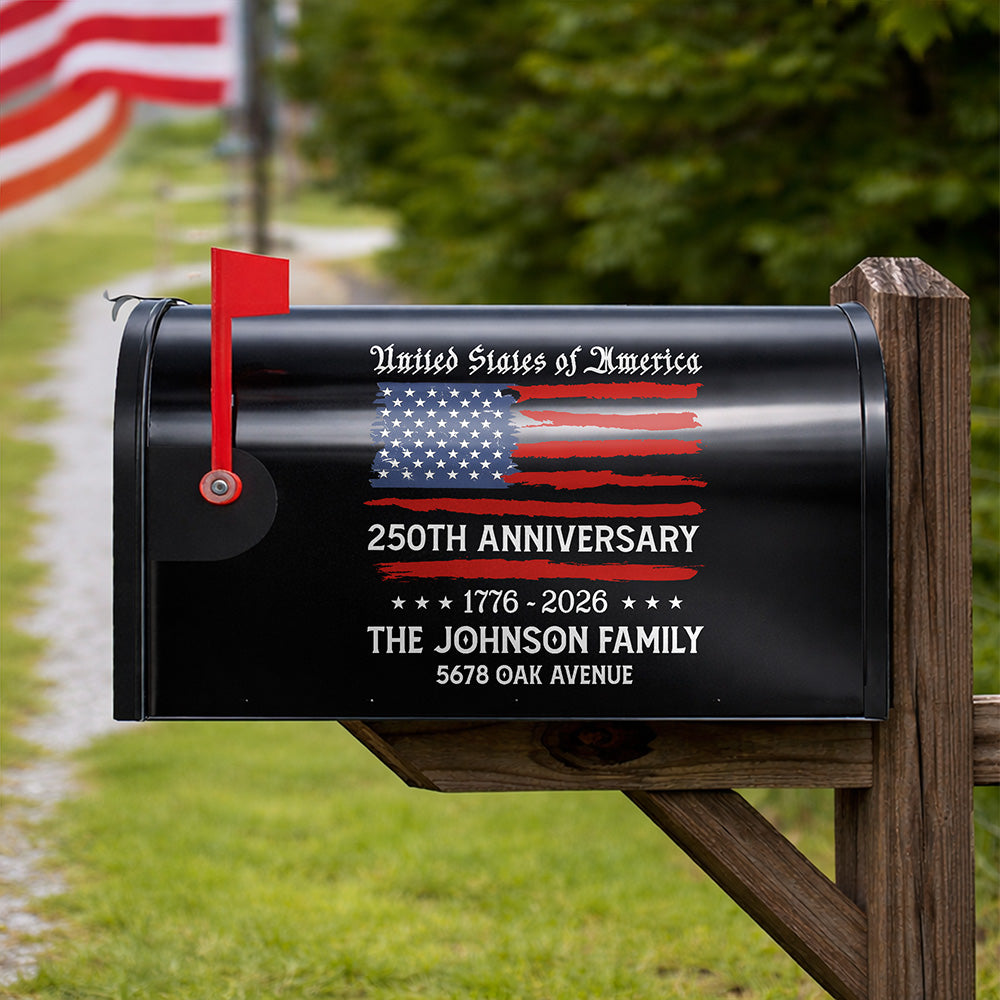 Personalized USA 250th Anniversary Mailbox Decal HO82 901006