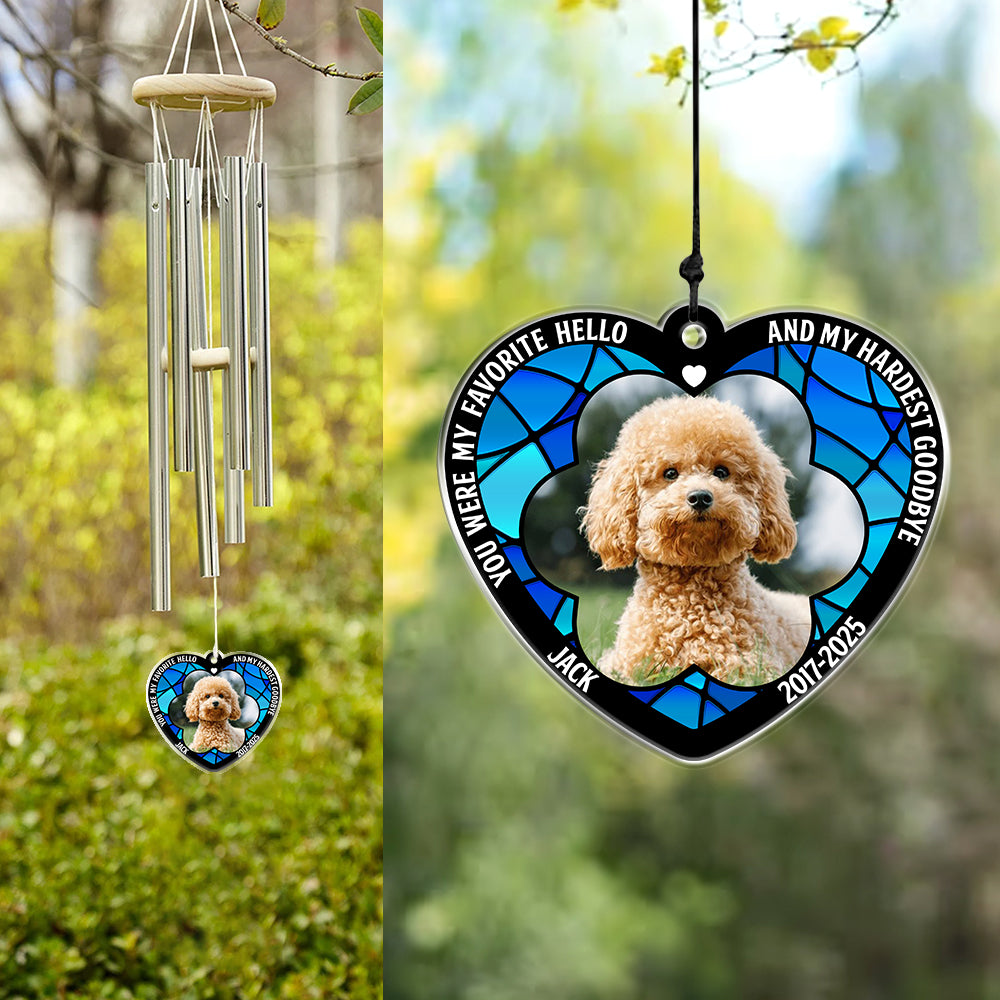 Custom Photo Forever In Our Hearts Memorial Acrylic Wind Chimes HA75 892726
