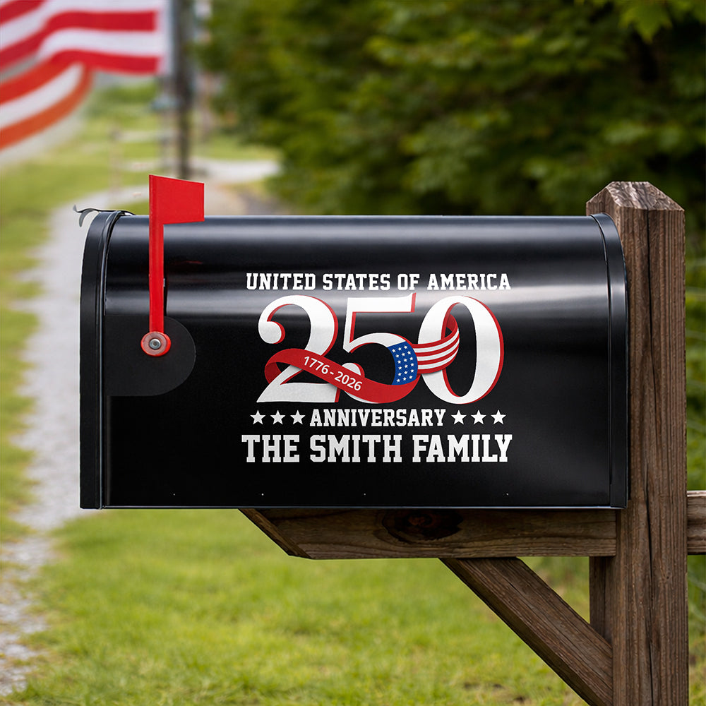 250th Anniversary United States of America Flag Personalized Mailbox Decal HA75 898992
