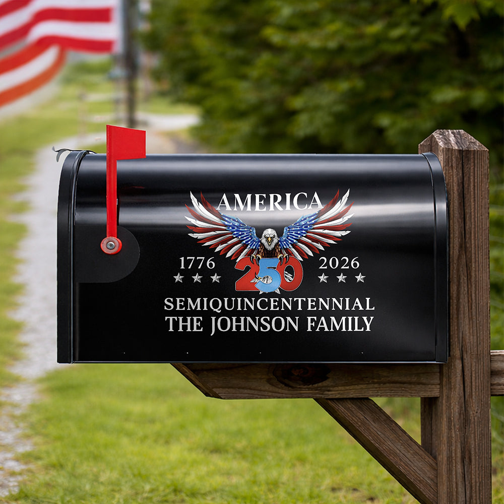 250 Years of Freedom Patriotic Eagle Personalized Mailbox Decal HA75 898990