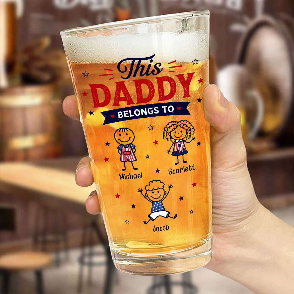 Personalized This Dad Belongs To Beer Glass - Father's Day Gift For Husband, Dad, Grandpa CH07 911396