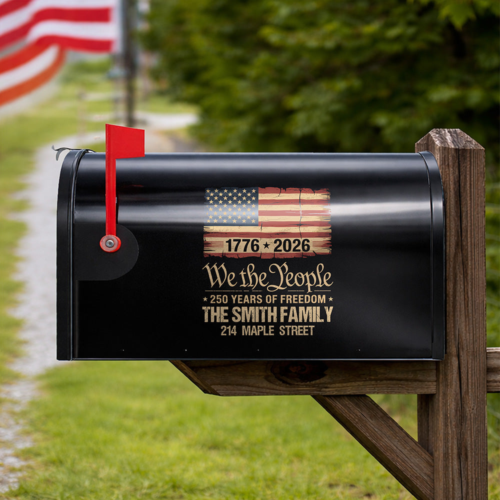 Personalized America 250th Birthday US Flag 250 Years We The People Mailbox Decal HO82 901028