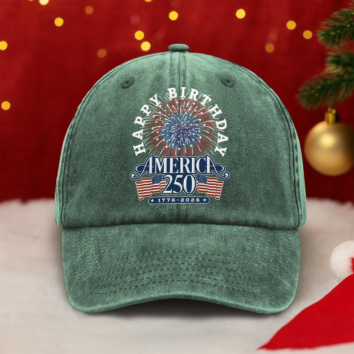 America 250 Semiquincentennial Fireworks Celebration Washed Denim Baseball Cap HO82 894610