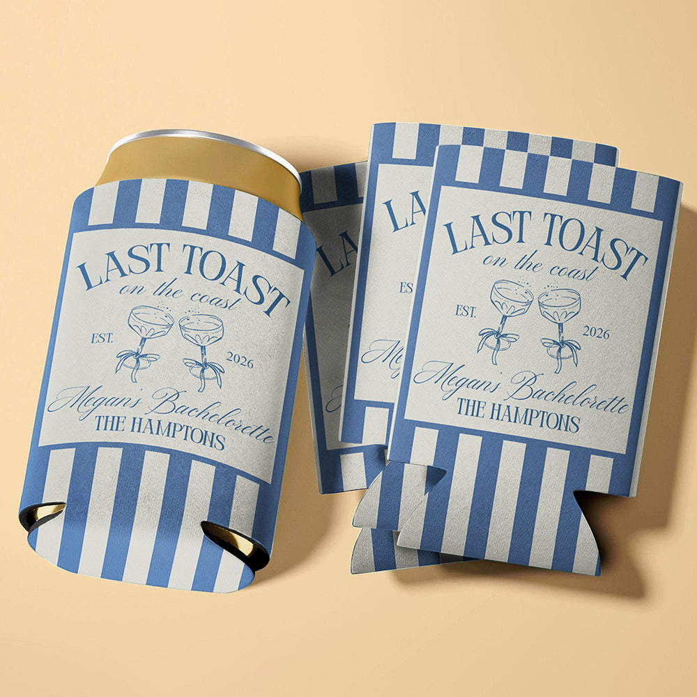 Personalized Last Toast On The Coast Bachelorette Party Print Full Can Cooler CH07 911260