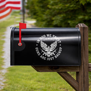 In God We Trust Eagle - Guns Are Just Backup Mailbox Decal HO82 901012