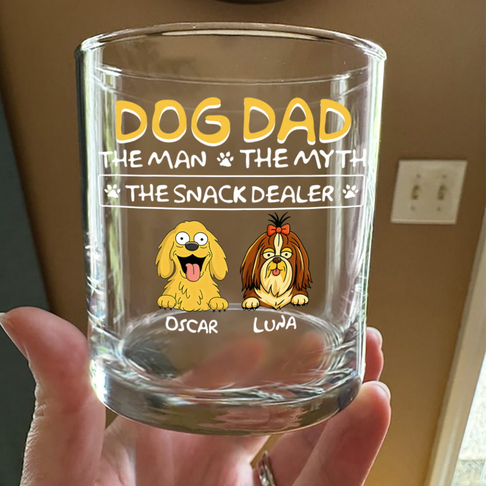 Dog Dad The Man The Myth The Snack Dealer Print Rock Glass Personalized Gift HO82 893704
