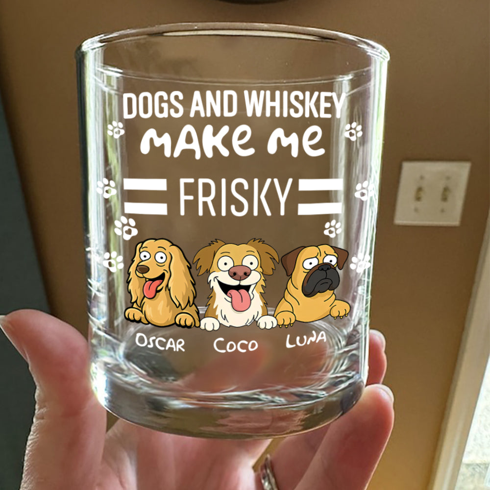 Personalized Funny Dog Make Me Friskey Whiskey Glass LM32 893367