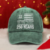 250 Years USA 250th Birthday 1776-2026 Eagle Flag Washed Denim Baseball Cap HO82 894572