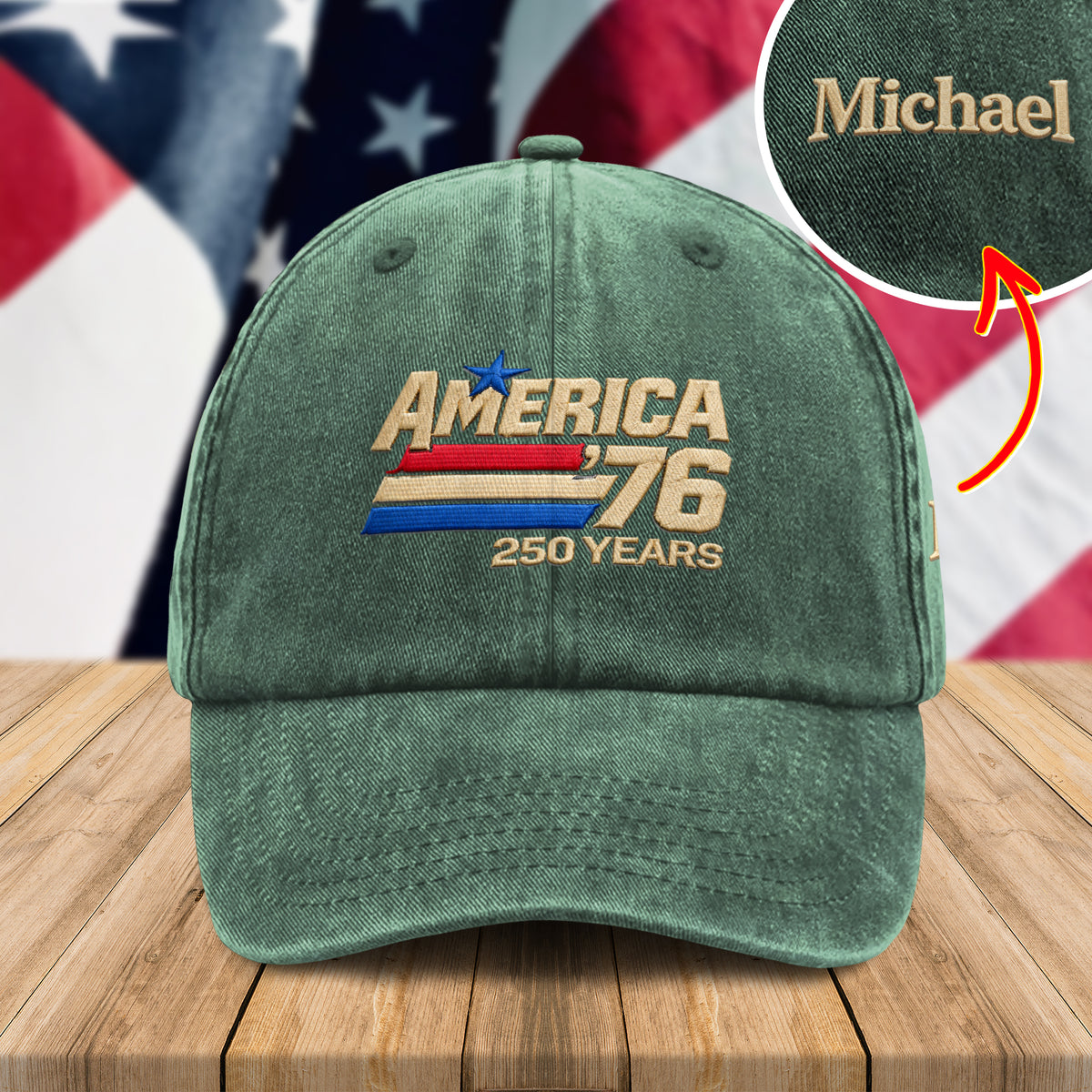 Custom Name America 250 Years Anniversary Embroidered Baseball Cap TH10 169499