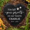 You Left Paw Prints On Our Hearts Personalized Name Memorial Heart Shaped Stone LM32 899237