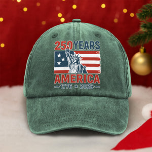 250 Years America 1776 - 2026 Washed Denim Baseball Cap HO82 894546
