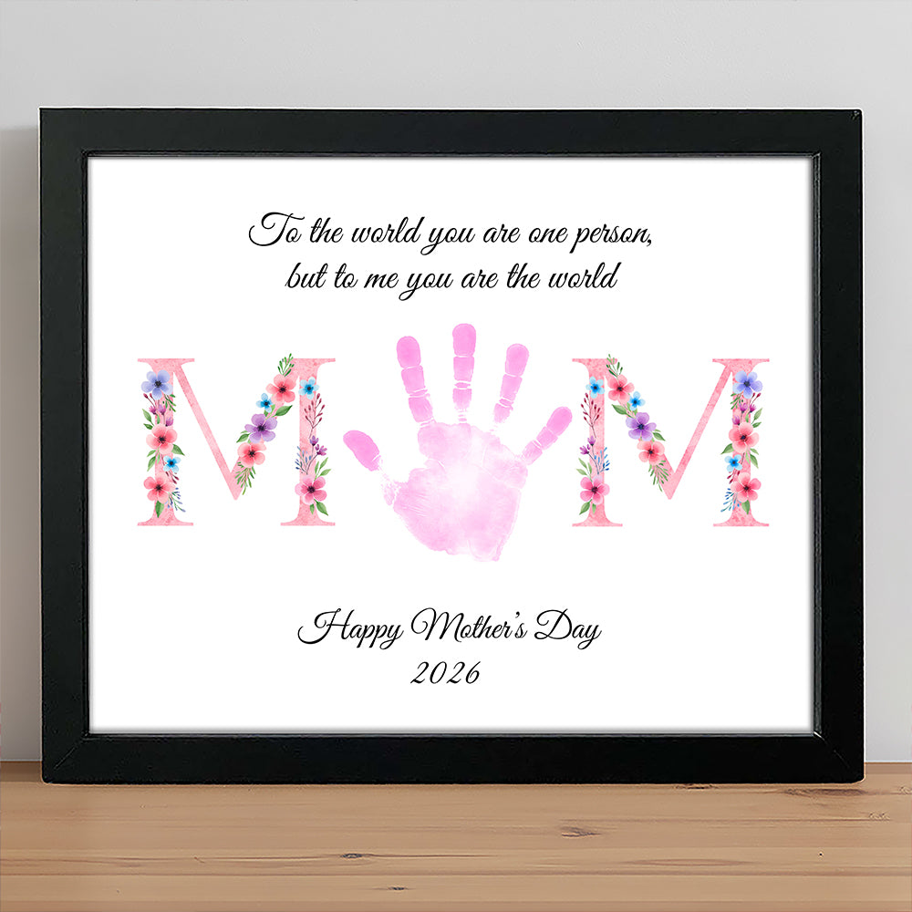 Personalized Floral Mom Handprint Picture Frame – Mother’s Day Keepsake Gift HO82 901590