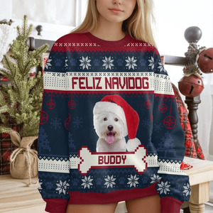 Custom Photo Merry Woofmas Feliz Navidog Ugly Sweater Christmas Gift For Dog Lovers CH07 896442