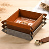 Custom Photo Dog Can't Wait To Play With Dad Leather Valet Tray LM32 893617