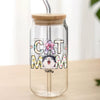 Cat Mom Dog Mom Floral Personalized Glass Can With Lid CH07 895534