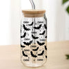 Personalized Name Cute Halloween Glass Can With Lid Spooky Season HA75 922000