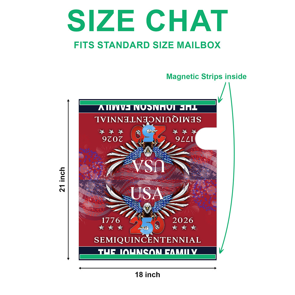 250 Years America Semiquincentennial Mailbox Cover Patriotic Decor CH07 910228