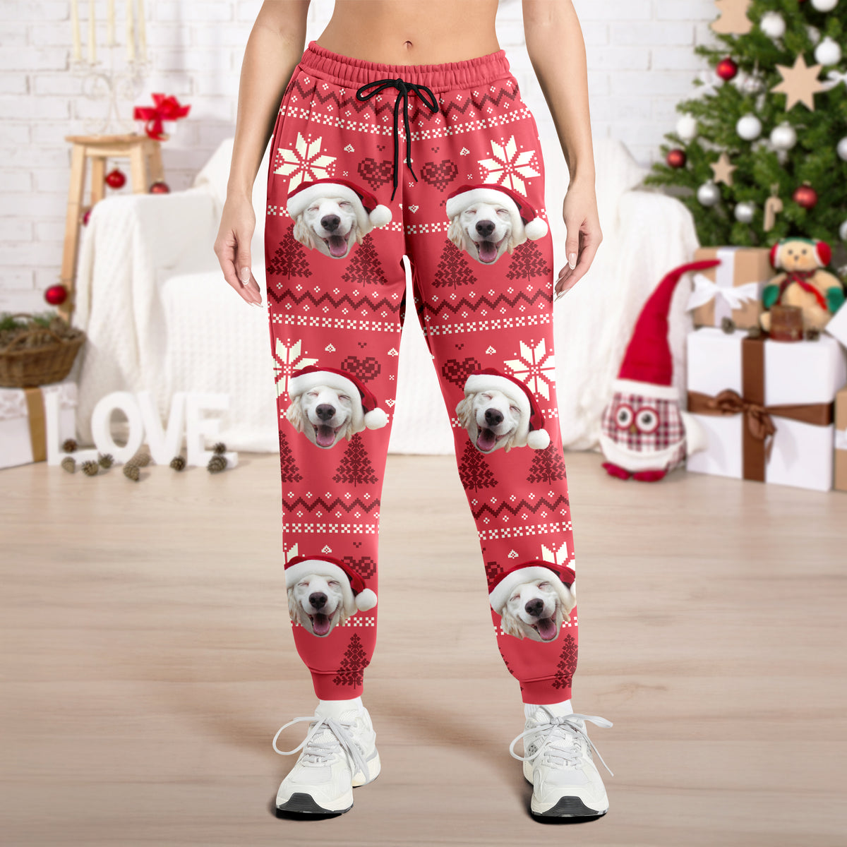 Christmas Is Coming Aztec Pattern - Custom Dog Face Photo Sweatpants Christmas Gift For Dog Lovers CH07 896326