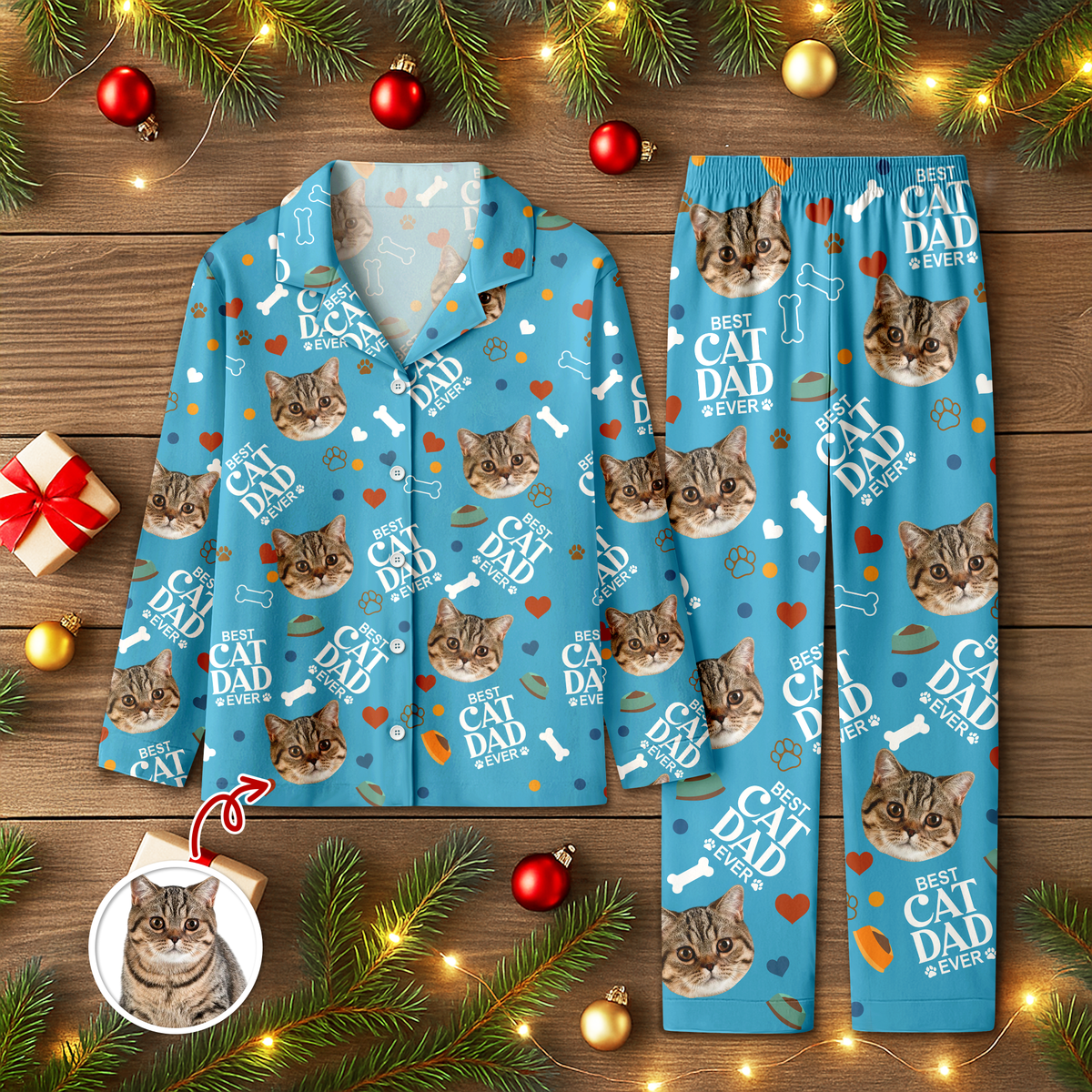 Custom Best Cat Mom Cat Dad Photo Personalized Pajamas Gift For Cat Lovers CH07 896526